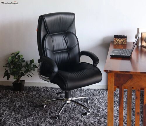Boss Office Chair - Stainless Steel, Standard Size, Black | Durable, Eco-Friendly, Comfortable