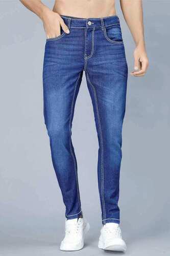 Casual Wear Denim Jeans - Denim Blue, Mid Rise, Slim Fit | Breathable, Stretchable, Reversible, Washable, No Fade