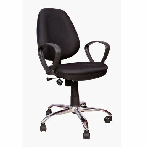 Comfortable Office Executive Chair - Stainless Steel, Standard, Black | Durable, Eco-Friendly