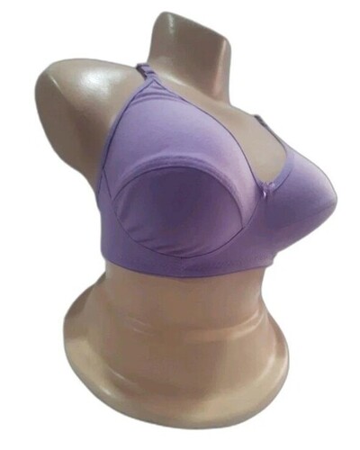 Desire Cotton Hosiery Kumkum Bra - Size 32D, Purple, Padded, Non Wired | Fancy Design, Women