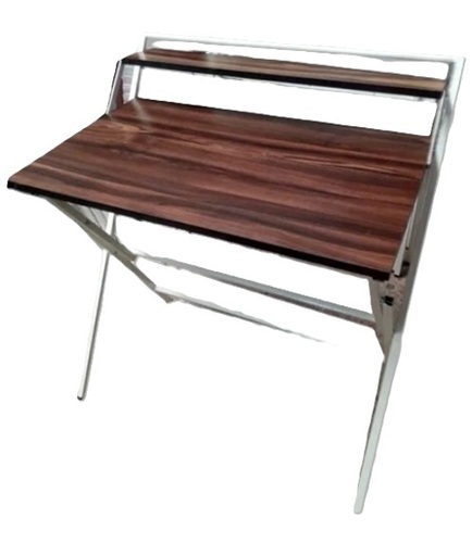 Double Decker Engineered Wood Folding Table - 20x30 Inch, Brown, White Powder Coated MS Frame | Durable, Eco-Friendly, Foldable