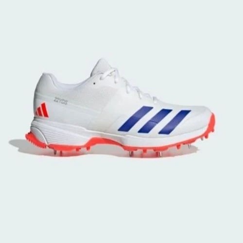 Full Spike Cricket Shoes - Canvas Upper, Rubber Insole, All Sizes, White | Lace Closure, Air Mesh Lining, Fancy Comfortable Design
