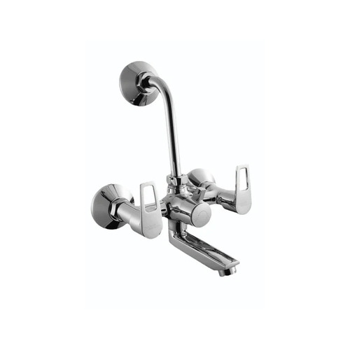 Hindware Aspiro Wall Mixer - Brass, Polished Silver, Single Hole, Knob Handle | Glossy Bathroom Fitting