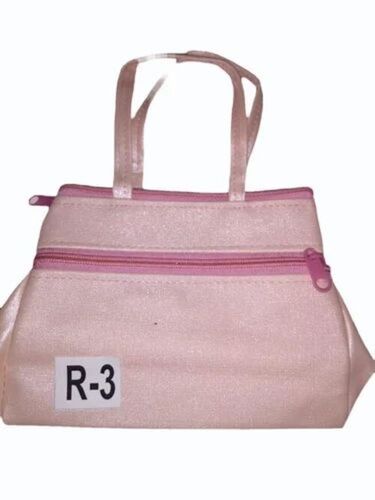 Ladies Pink Color Designer Purse - Rexine Material, Various Sizes, Pink | Zipper Closure, Handle Bags, Water Resistant