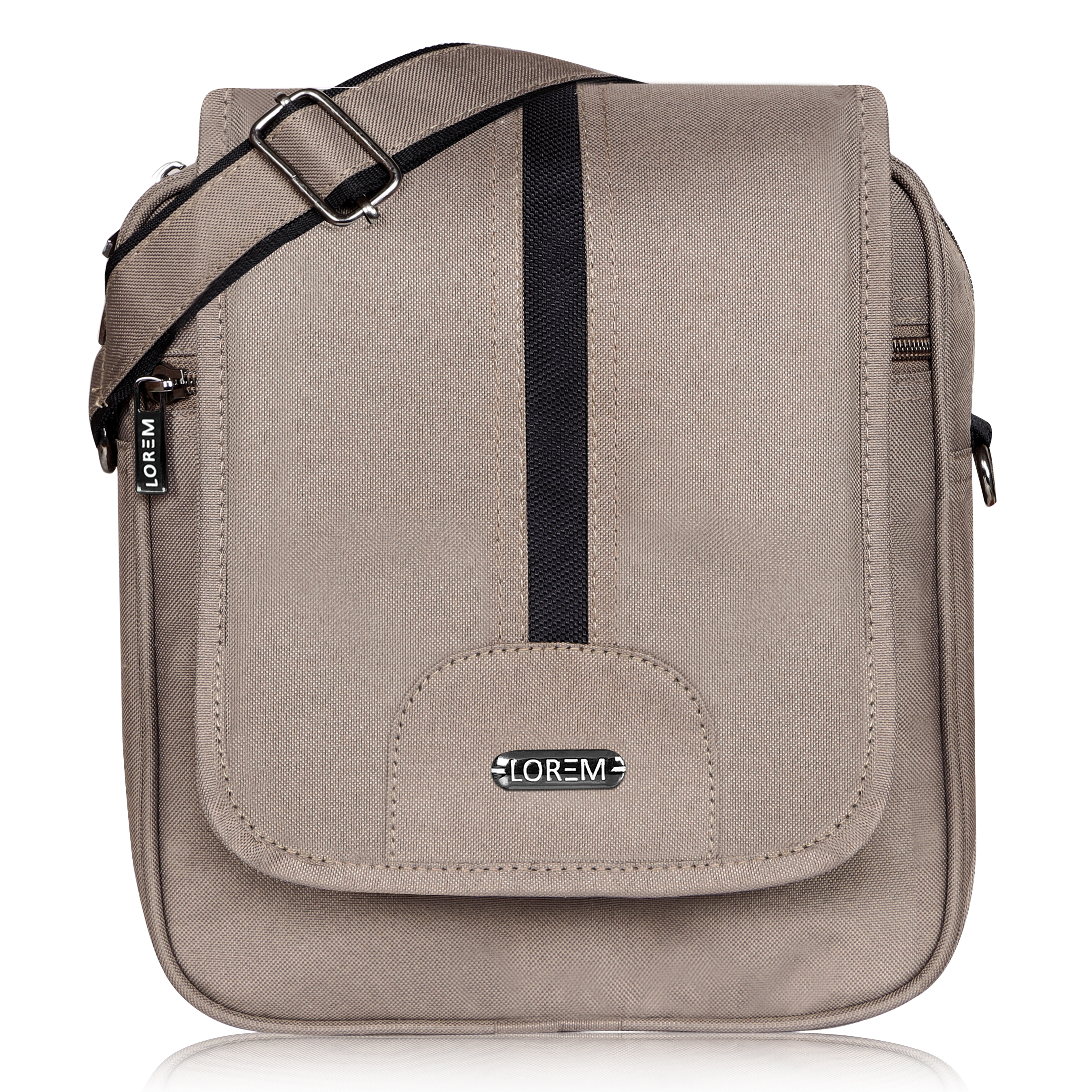 Lorem Sl10 Mens Grey Stylish Linen Textured Cross Body Sling Bag - Capacity: 5 Ltr