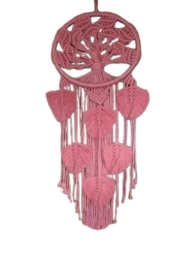 Macrame Dream Catcher Wall Hanging - Macrame, 25x15 Inch, Pink | Handmade, Attractive Design, Fine Finishing