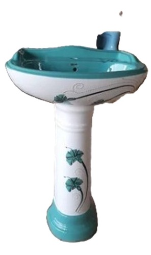 Pedestal Wash Basin - Ceramic, Round, Compact Size, Any Color | Easy Cleaning, Glossy Finish, Durable, Stain Resistant