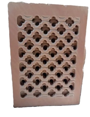 Pink Stone Jali - Natural Stone, Square, Brown | Durable, Weather Resistant, Handcrafted, Decorative Ventilation Element