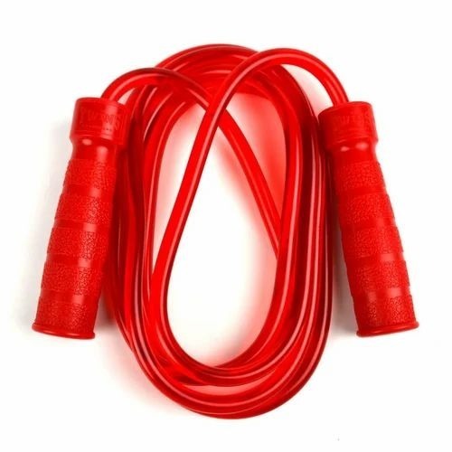 Pvc Skipping Rope - Adjustable Length, Red PVC | Lightweight, Flexible, Good Quality