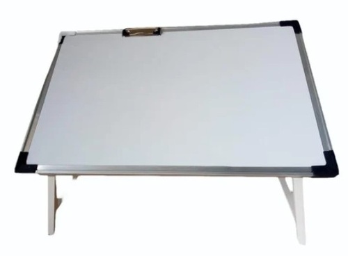 Rectangular Whiteboard Folding Study Table - Wood 15x24 Inch White Glossy Finish | Durable Foldable Sturdy