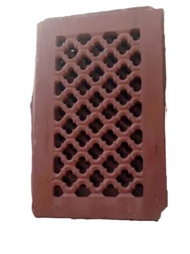 Red Jali - Natural Stone Square Pink Finish, Durable Structure, Handcrafted Carving