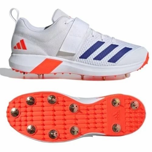 Spike Cricket Shoes - Canvas Upper, Rubber Sole, White, All Sizes | Lace Closure, Air Mesh Lining, Comfortable and Fancy