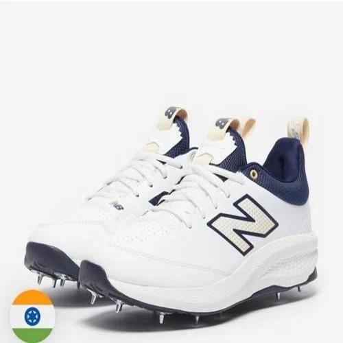 White Spike Cricket Shoes - Canvas Upper, All Sizes, White | Lace Closure, Rubber Insole & Outsole, Air Mesh Lining, Comfortable Sports Wear