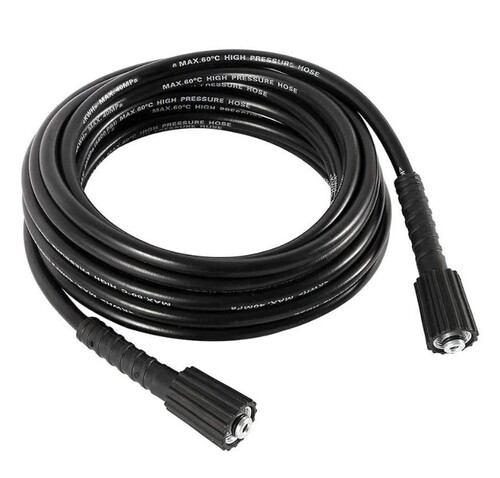 13m Cazar High Pressure Washer Hose Pipe - Nylon & Aluminium, 2 Inch Dia, Black, 90 Bar Pressure | Hard