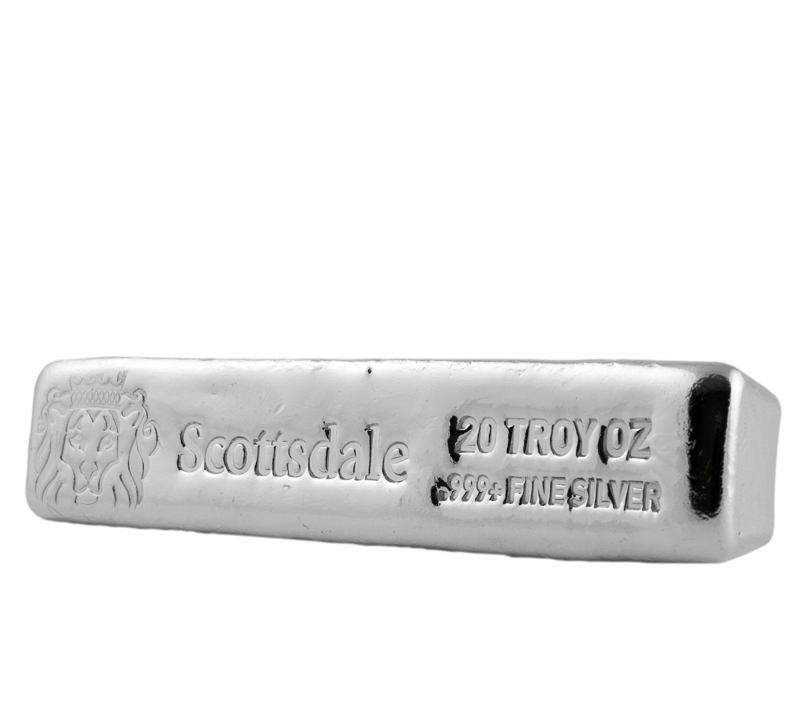 20 Oz .999 Silver Bullion Long Cast Bar By Scottsdale Mint #a397 Hand Poured Silver Bullion Perfection