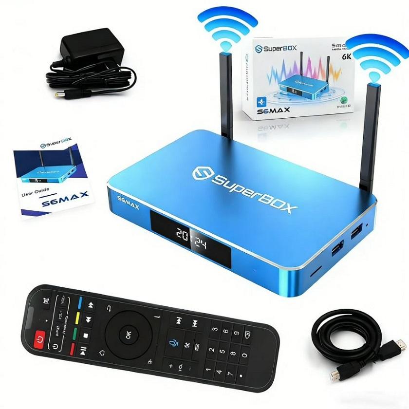 Best New Year Offer For Original New Super Box S6 Max 2025 6K Ultrahd Voice Command No Monthly Fees Boxing Sealed - Color: Yes