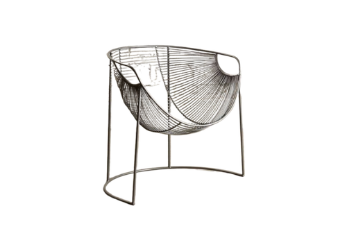 Contemporary Glam Metal Accent Chair - Stainless Steel, Standard Size, Silver | Durable, Eco-friendly