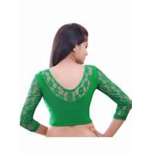 Green Lycra Hosiery Blouse