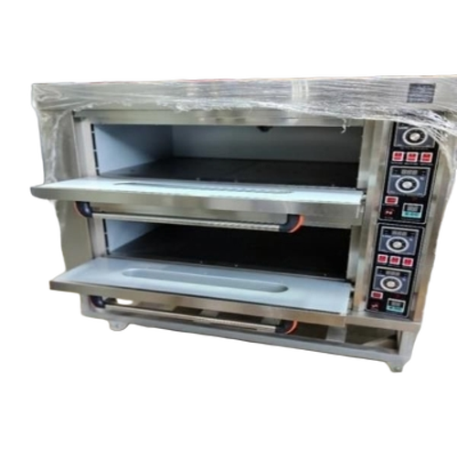 Kitchen Double Deck Oven - Stainless Steel Silver Electric | Durable 3 Years Warranty