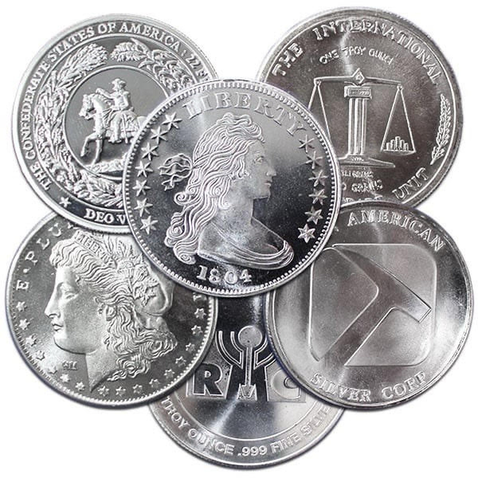 Lot 20 1 Troy Ounce .999 Fine Silver Rounds/Bars - Assorted Design Random Roll Over 20,000 Items In Our Store -