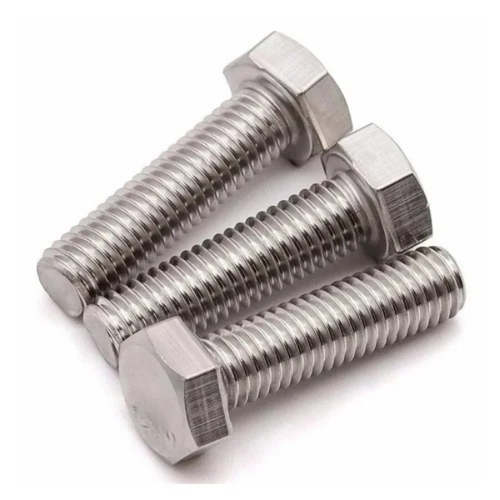 M5 Stainless Steel Heavy Hex Bolt - Galvanized Finish, Silver Color, Multiple Lengths, Precision Threads