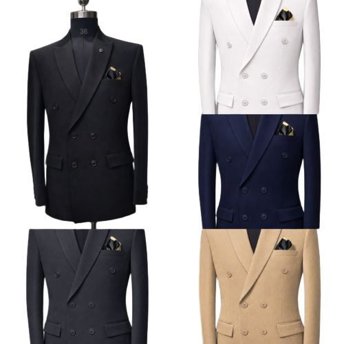Mens Coat Suit - Cotton Fabric, Sizes L M S XL, Plain Color | Tailored Fit, Classic Style, Structured Design