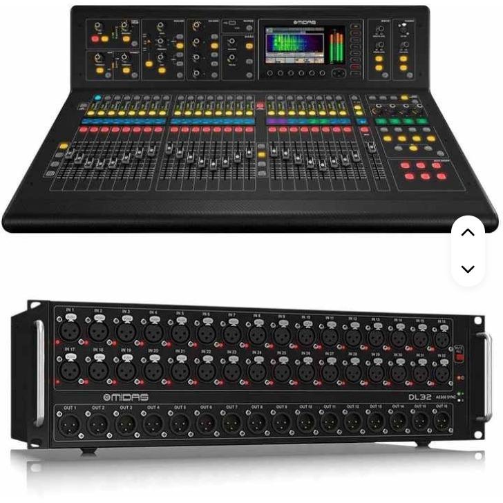 Midas M32R Live Digital Mixer + Dl32 Stage Box + 150 Cat5 Network Cable Spool - Material: Metal