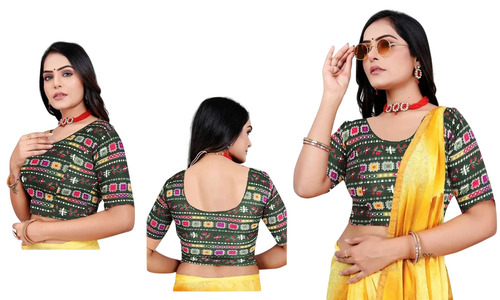 Multicolor Lycra Hosiery Blouse