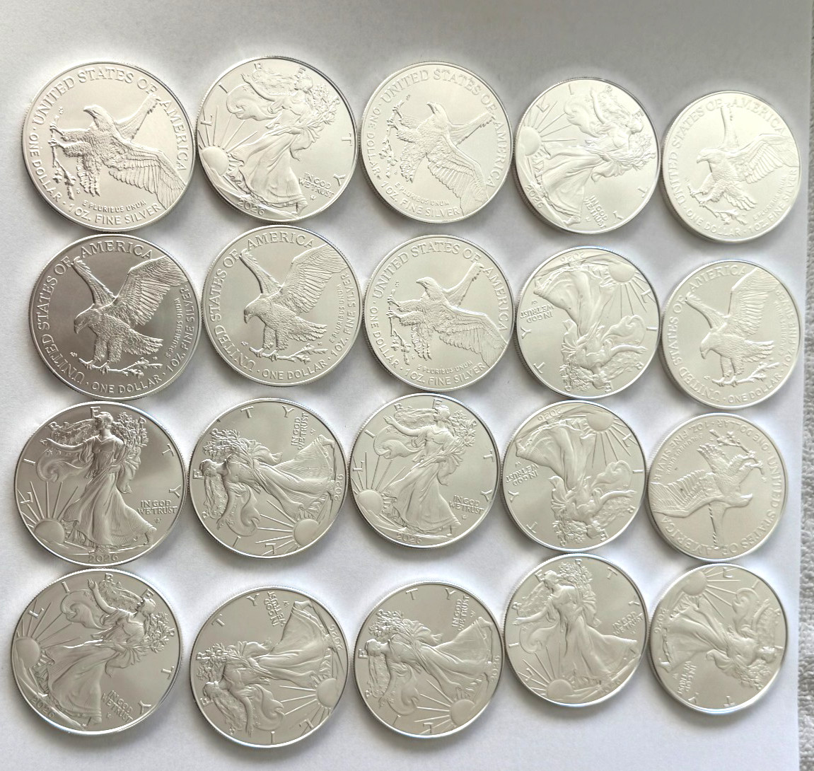 Roll Of 20 Silver 2026 American Eagle 1 Oz. Fine .999 Us 1oz Coins In Mint Tube In Stock And Free Shipping From Dbs Coins