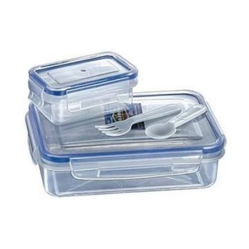 Transparent School Lunch Box - ABS Plastic, Custom Size, Clear | Leak-Resistant Lid, Lightweight, Reusable