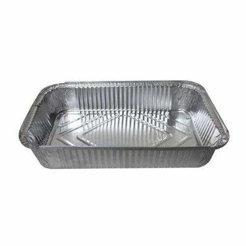 500 Ml Aluminum Foil Container - Aluminum, 6x4 Inch, Silver | Disposable, Good Quality, Without Lid