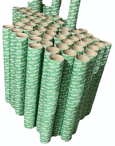 6 Inch Printed Paper Core Tube - Paper, 6 Inch, Green | Eco Friendly, Round, Packaging Use