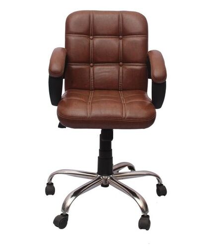 Brown Office Chair - Stainless Steel, Standard, Brown | Durable, Easy to Clean, Eco-Friendly