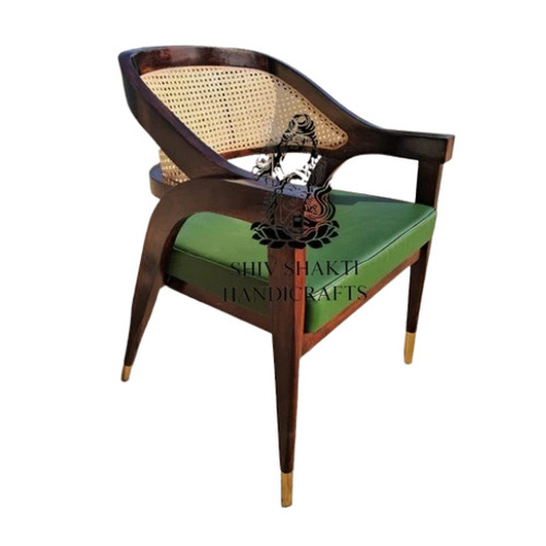 Cane Rattan Chair - Rattan, Square Shape, Green/Brown/White, Polished Finish | Easy to Clean, Eco Friendly, No Assembly Required, Indoor Use