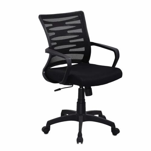 Comfortable Black Workstation Office Chair - Stainless Steel, Standard Size, Black | Durable, Easy to Clean, Eco-Friendly
