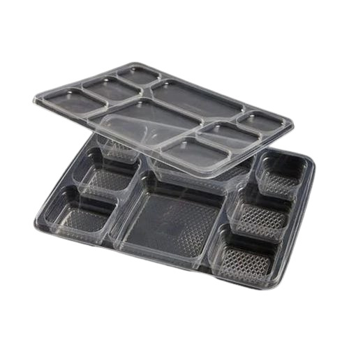 Disposable Plastic Food Tray - Plastic 12 Inch Transparent 8 Compartments with Lid | Food Storage Good Quality Customizable Size
