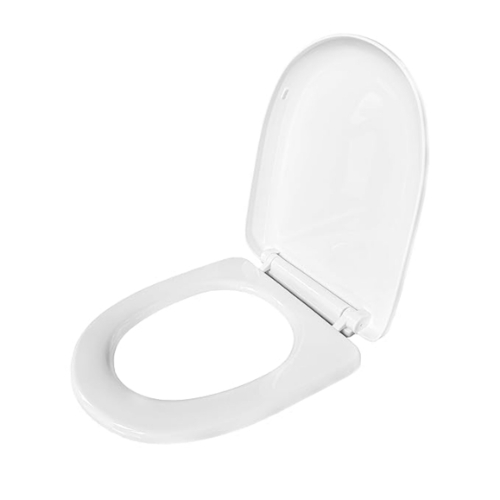 Hardstone Plastic Toilet Seat Cover With Soft Closer Mechanism - Durable Hard Plastic, Round, White | Water Resistant, Scratch Resistant, Easy Cleaning, Strong Hinges