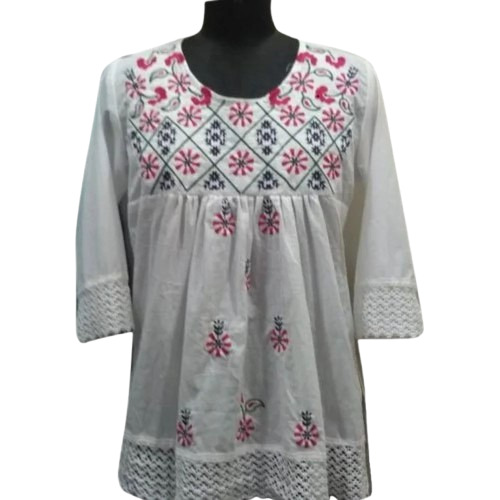 Ladies Fancy Cotton Kurti - Cotton, Customized Size, Multiple Colors | Embroidered Printed, Quick Dry, Washable, Lightweight, Breathable