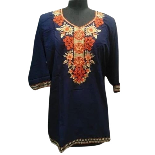 Ladies Rayon Kurti - Customized Size, Multiple Colors | Breathable, Light Weight, Washable, Embroidered