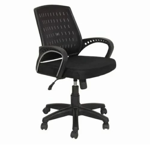 Low Back Office Chair - Stainless Steel Standard Size Black | Durable Easy to Clean Eco-Friendly