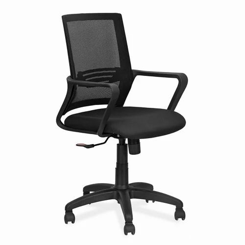 Office Staff Chair - Stainless Steel, Standard Size, Black | Durable, Easy to Clean, Eco-Friendly, Modern European Style