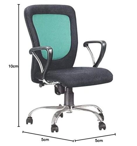 Office Workstation Chairs - Stainless Steel, Standard Size, Black & Blue | Durable, Easy To Clean, Eco-Friendly