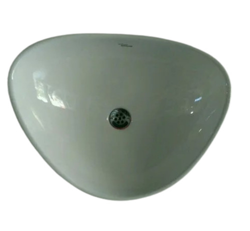 Polished Designer Ceramic Wash Basin - Ceramic White Oval With Faucet Hole | Crack Proof Anti Corrosive Scratch & Chemical Resistant