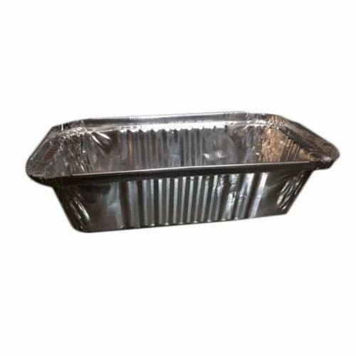Silver Aluminum Foil Container - 6x4 Inch Rectangular, Disposable, Without Lid | Industrial Use, Hotel Supply