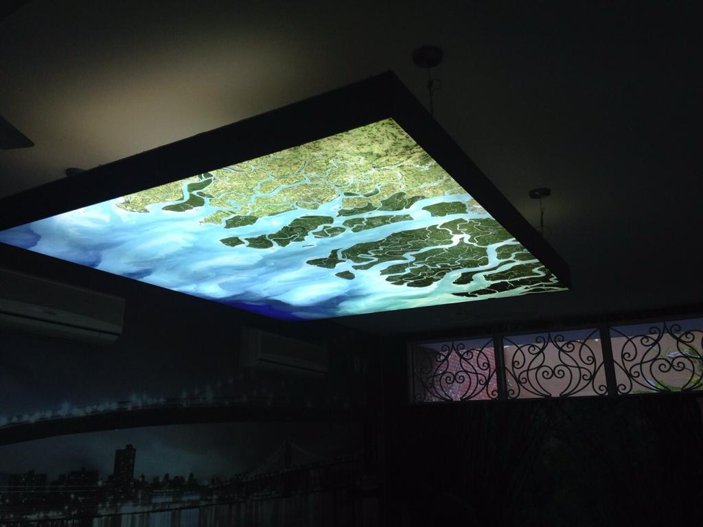Stretch Ceiling - PVC Membrane, 0.18-0.30mm Thickness, Square Shape | Modern Design, Seamless Finish, Moisture Resistant, Lightweight, Quick Installation, Custom Patterns