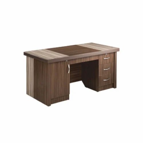 Stylist Wooden Office Table - Wood, Standard Size, Brown | Durable, Easy to Clean, Eco-Friendly, Termite Free