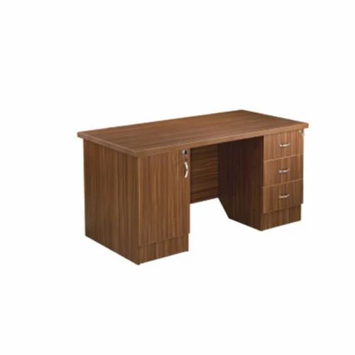 Wooden Office Table - Wood, Standard Size, Brown | Durable, Easy to Clean, Eco-Friendly, Termite Free