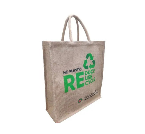 10Kg Printed Jute Promotional Bag - Jute, 10 Kg Capacity, Multicolor | Eco-Friendly, Short Handle, Customized Design and Weight