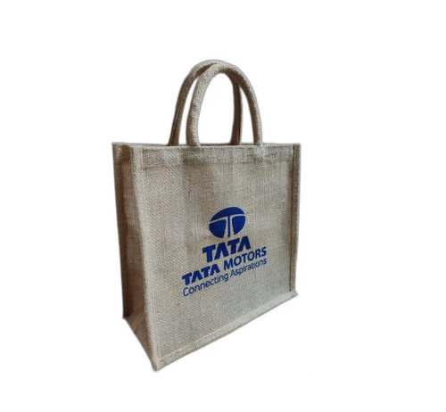 5Kg Printed Jute Promotional Bag - Jute, 5 Kg, Multicolor | Eco-Friendly, Short Handle, Customized Design and Weight