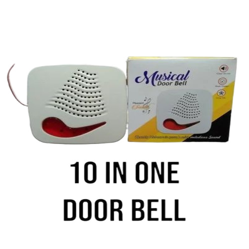Abs Musical Doorbell - Plastic, White, Wired | Plug Powered, 220V, Polished Elegant Design